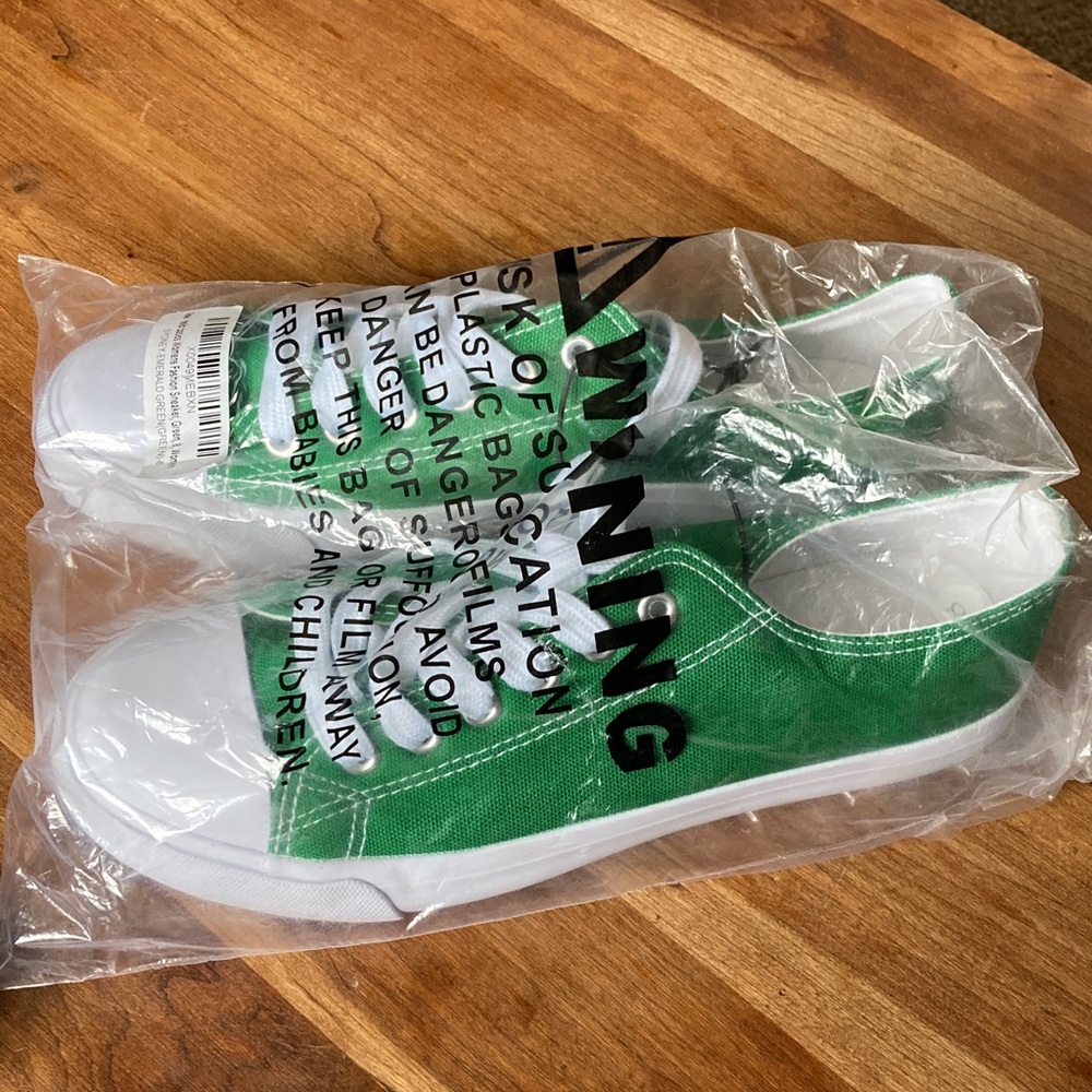 Green adult size 8 sneakers